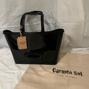 Carmen Sol Henri Bendel Black Tote Bag